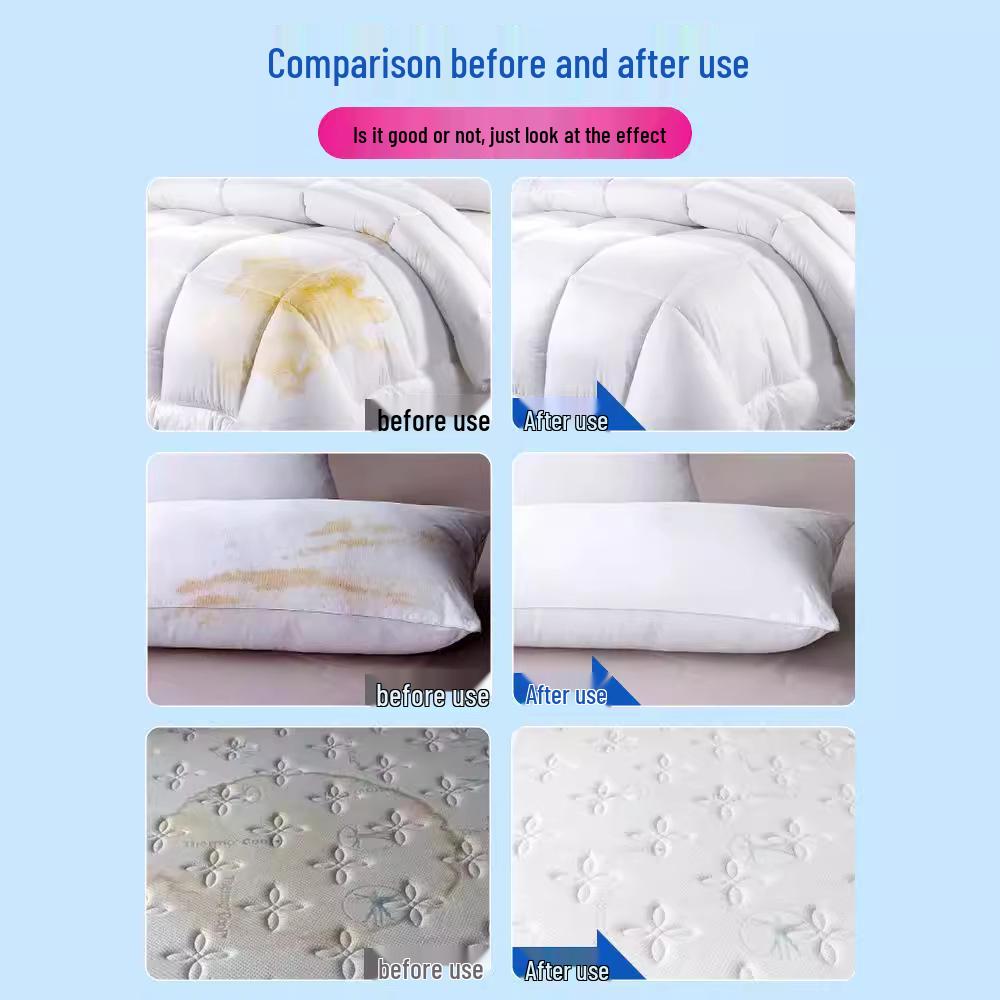 Washing Quilt & Duvet Cleaning Agent - Stain Remover for Urine & Yellowing on Cotton Quilt, Pillow, Mattress, & Bed Sheet