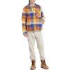 Timberland Organic Cotton Fleece-Lined Overshirt Plaid Collar Long Sleeve Shirt Men Shirts Yellow A6G5S-DY1