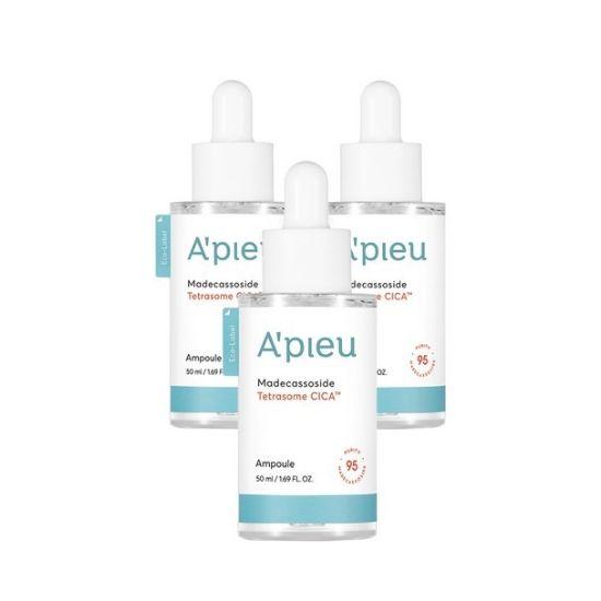 

A’PIEU Madecassoside Tetrasome Cica Ampoule Intensive Soothing & Skin Barrier Repair Serum 50ml x3