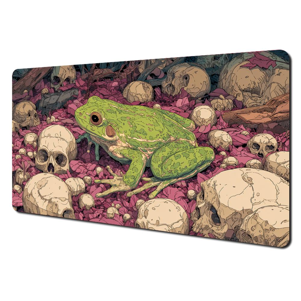Dead Skull And Lively Frog Mtg Playmat Magic Card Battle Mat NonSlip Durable Commander Playmat Board Game Mat For Tcg
