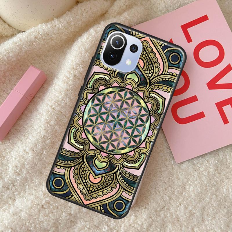 

Чехол «Цветок жизни в лотосе», пастельный золотой чехол для POCO X4 Pro F3 M3 M4 Pro X3 Pro GT, чехол для телефона Xiaomi 12 11T Pro Mi 11 Lite Mi 9T (9T Pro)