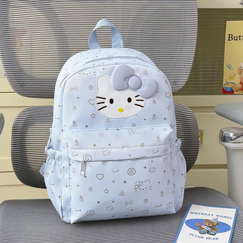 Schoolbag Milk Fufu Clear Light Blue Cute Cat Schoolbag Cute Little Fairy Summer Shopping Eye-catching Small Backpack
