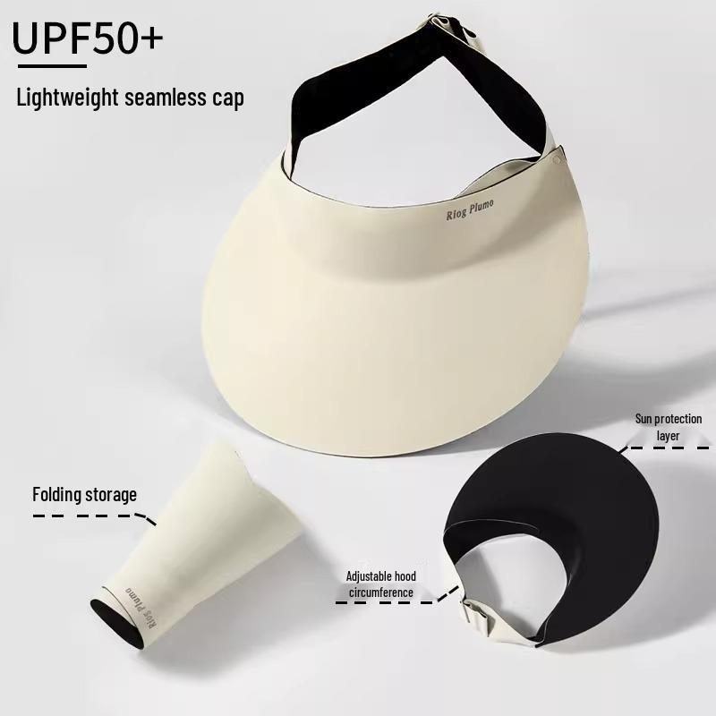 Women's Topless Seamless Anti-UV Visor Hat with Sun Mask - 2025 New Style