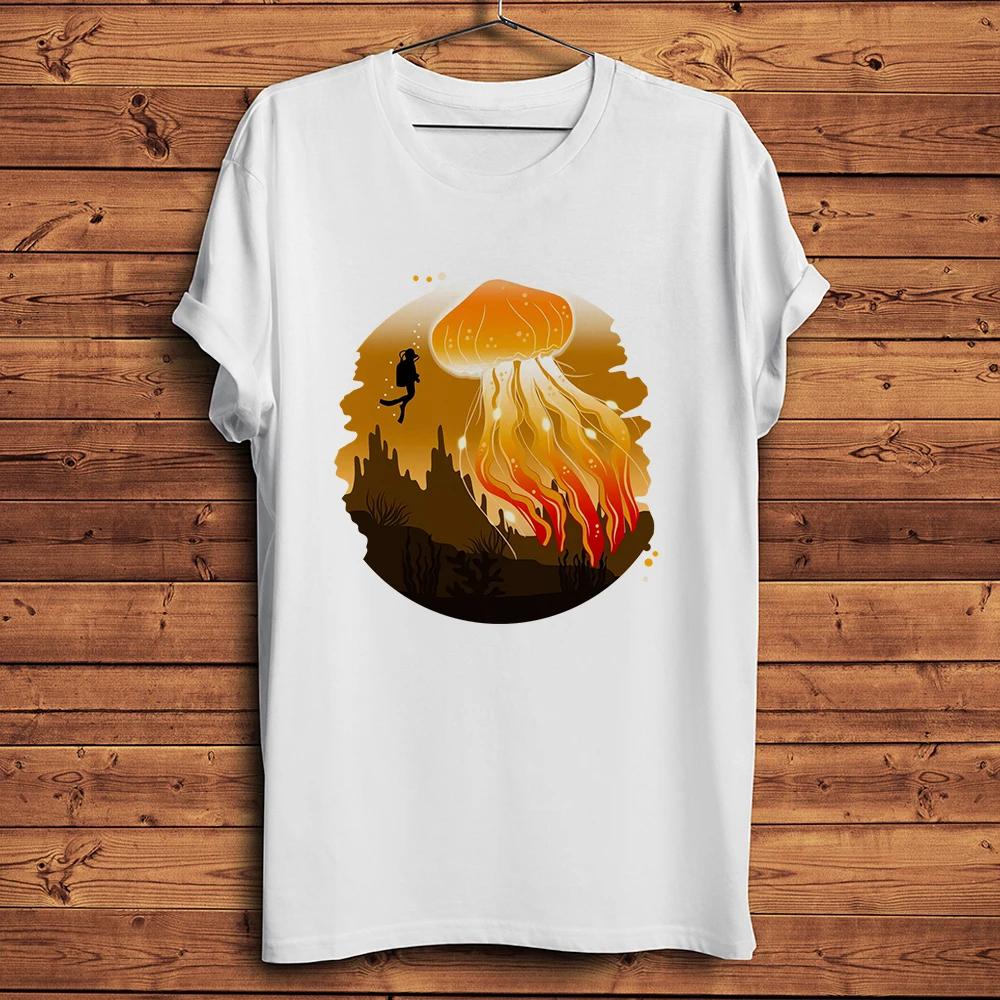 

Jellyfish Scuba Diver Funny TShirt Unisexoneck Short Sleeve Breathable TeeUnisex Streetwear TShirt Sublimation Print 4XL
