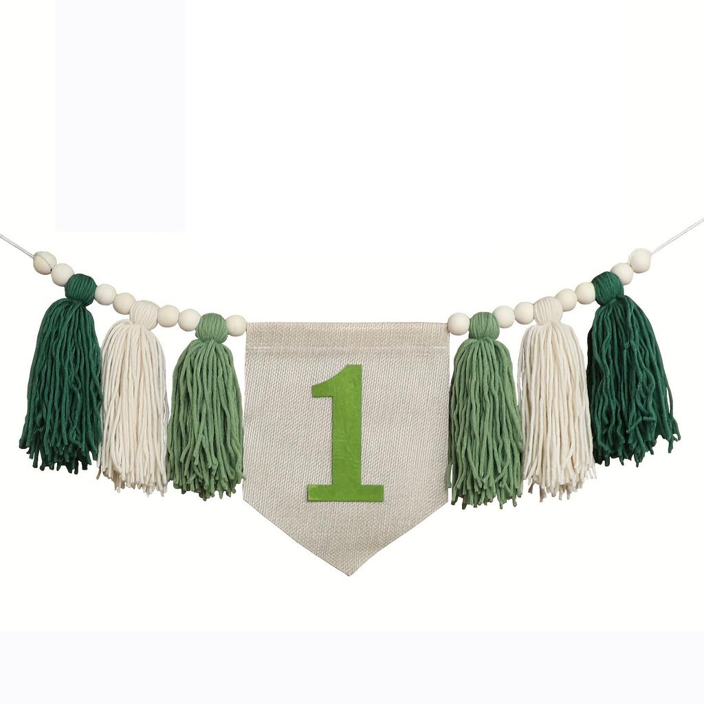 Boho 1st Birthday High Chair Banner Party Decoration for Girl Baby Shower Pink Wall Hangings Decorative for Kids Bedroom Gift