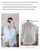 White Washed Cotton Linen Long Sleeve Shirt - Spring/Summer 2026 Sun Protective Loose Cardigan Top