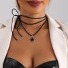 Fashionable Alloy Necklace Pentastar Shape Clavicle Chain Versatile Love Lock/Butterfly Pendant Choker Jewelry for Women
