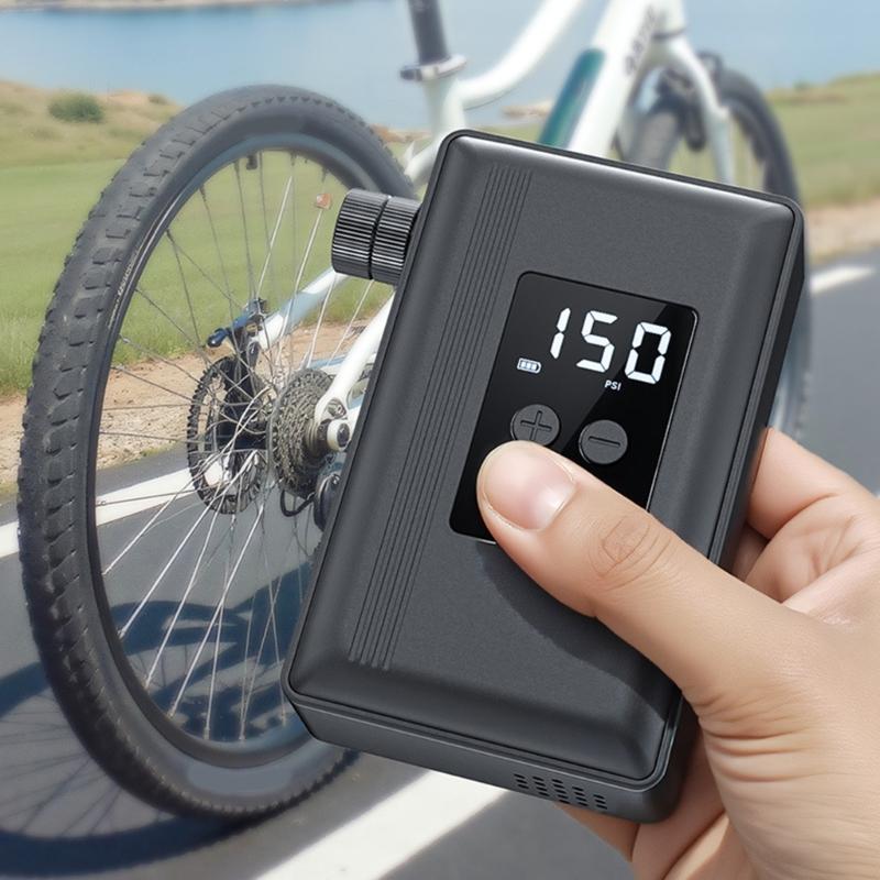 High Accuracy Bike Air Pumps Digital Display Compact Design Lightweight ABS Bike Tire Pumps Fast Inflation Device