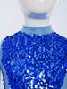 Girls Liturgical Dance Dress - Sleeveless Mock Neck Tunic with Asymmetrical Hem & Shiny Sequins for Worship Performance