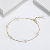 Sterling Pearl Bracelet Women 14K Gold Plated Or Rhodium Minimalist Geometric Design Everyday Stackable