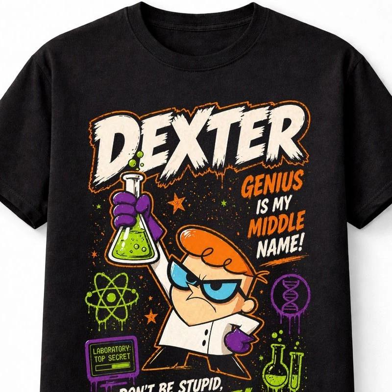 Dexter Laboratory Genius Cartoon Science Quote Graphic Unisex TShirt S