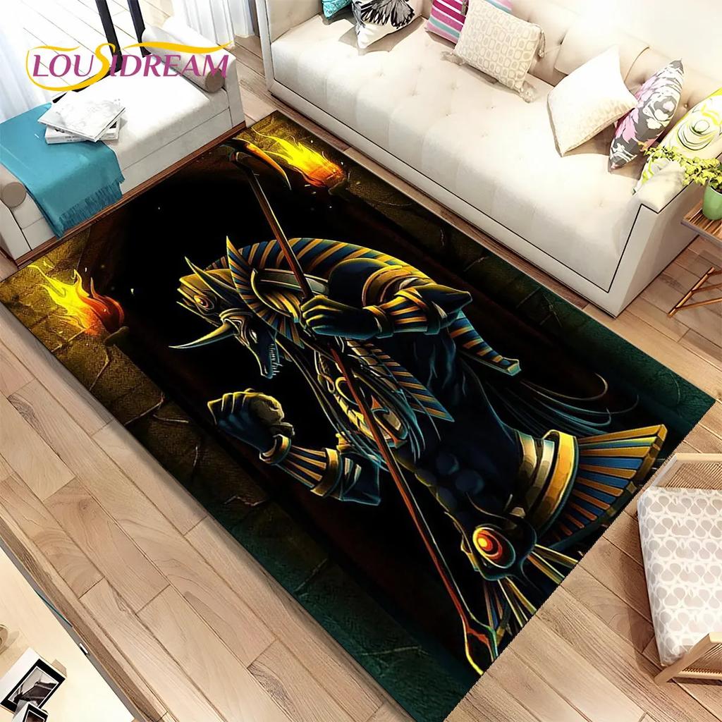 HD Egypt Death Anubis Mythology Horus Area Koberec,Koberec pro domácí Obývací pokoj Ložnice Pohovka Rohožka Kuchyň Dekor,Protiskluzová podložka
