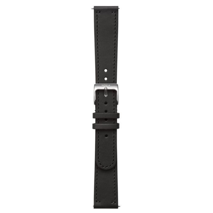 Bracelet en cuir noir 18mm pour montres connectées Nokia Steel et Steel HR 36mm - Nokia