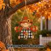 Sunflower Plaid Door Hanger Fall Wooden Hanging Sign, Autumn Scarecrow & Pumpkin Maple Leaf Decorative Wall Art for Home Hanger, Harvest Thanksgiving