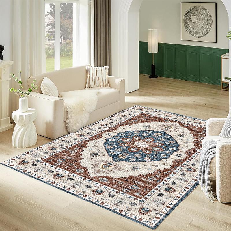 Klassisk Europeisk Tryckt Matta för Vardagsrum Heminredning Sovrum Kök Halkfria Mattor Områdesgolvmatta Tvättbara Mattor