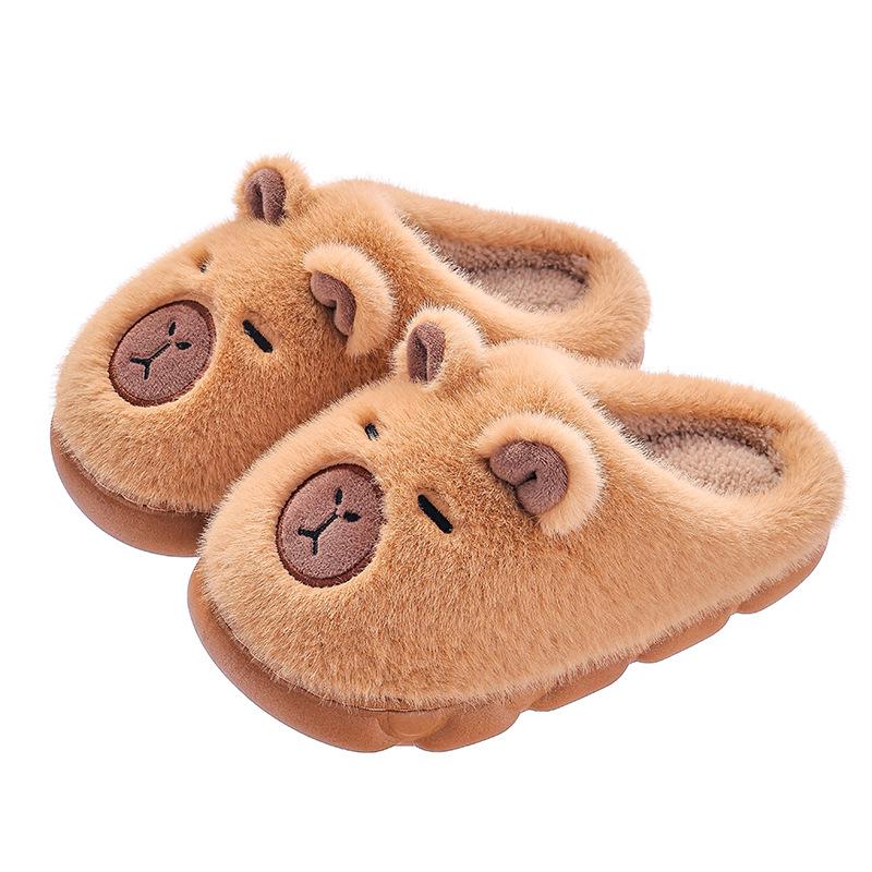 Capybara Cotton Slippers – New Winter 2025 Plush Home Slippers for Men & Women, Cute & Warm for Autumn and Winter.