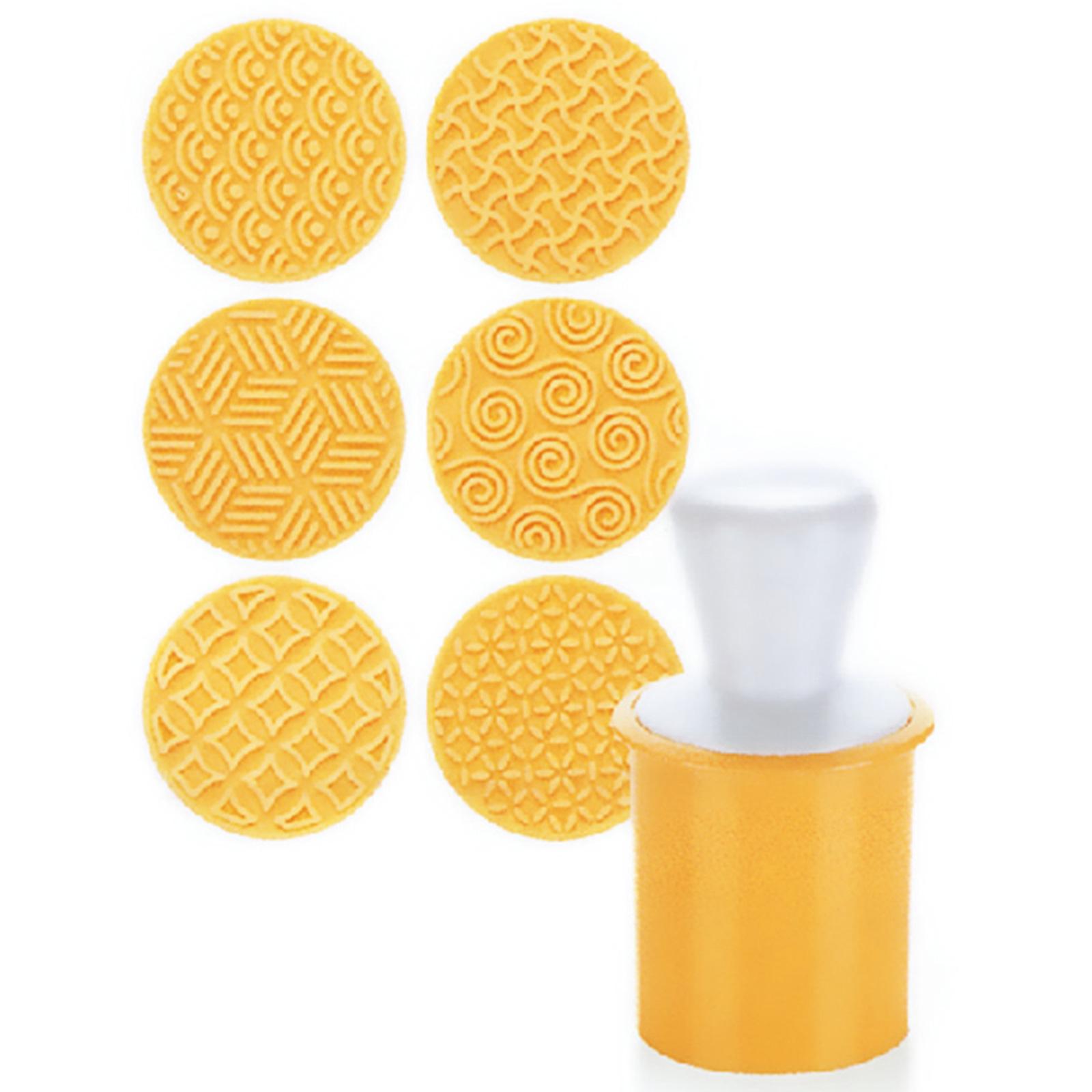 6 Pieces Cookie Stamps Set Round Cookie Embossing Mold with Handle Homemade Cookie Cutters for Baking Cookie Decorations