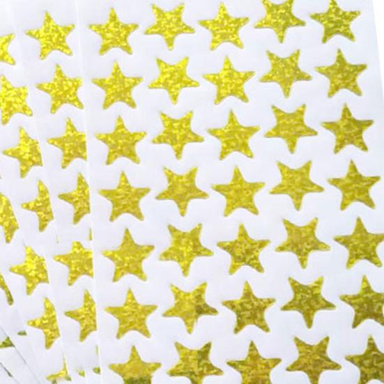 Holographic Star Stickers Self-Adhesive Mini Glitter Gold Star Stickers for Kids Reward Behavior Chart School Classroom Student Teacher Supplies