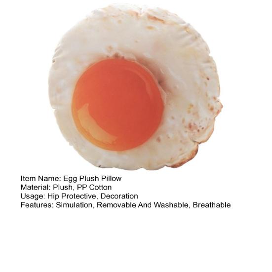 Stuffed Egg Pillow Lovely Simulation Fried Egg Plushie Fluffy Hip Protective Sofa Pillow Sofa Buttocks Cushion Office Chair Seat Home Decoration