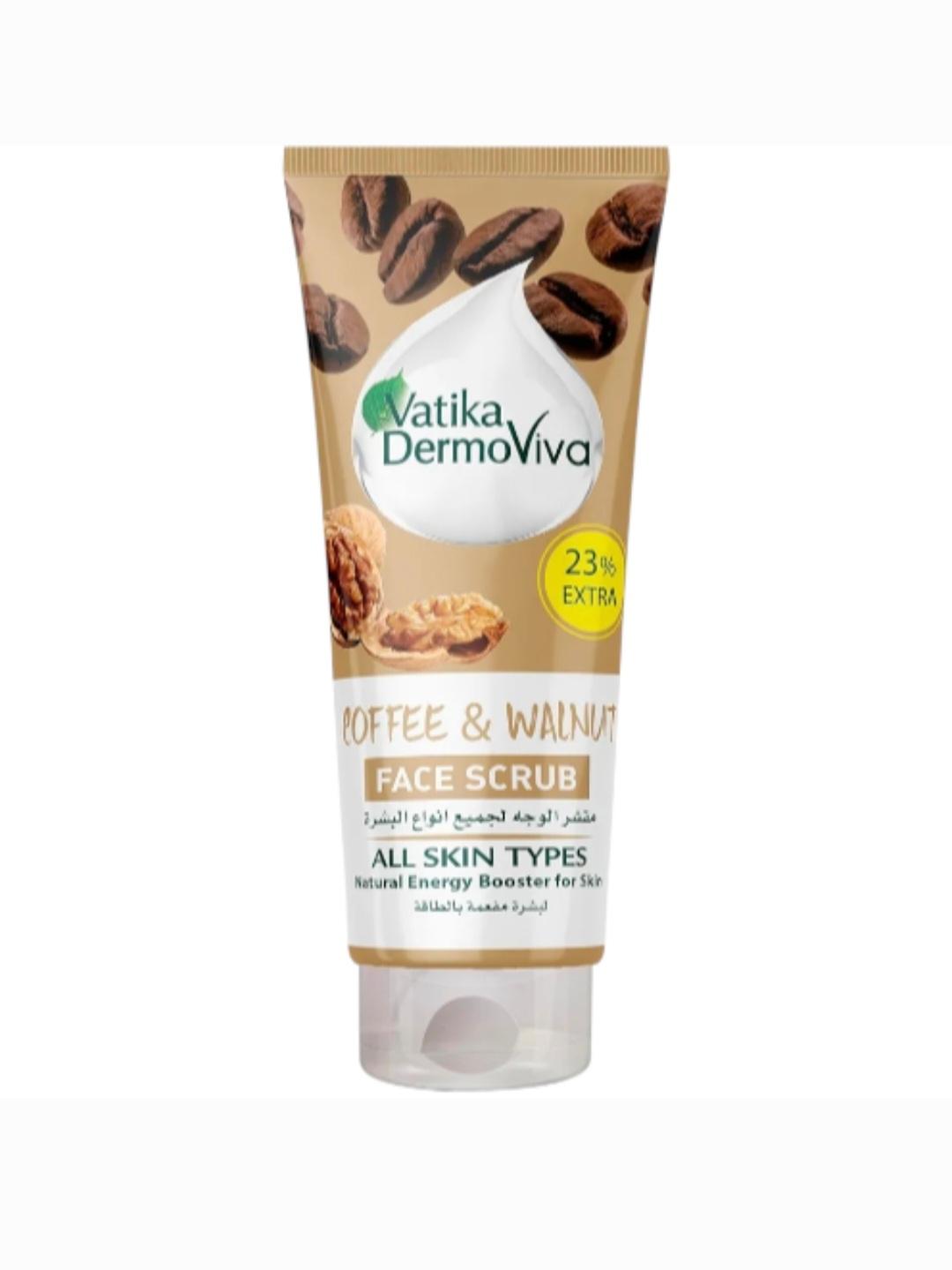 

Vatika Dermoviva Energizing Coffee and Walnut Face Scrub (150mL) 23% Extra | Natural Energy Booster for Skin | For All Skin Types 150 ml