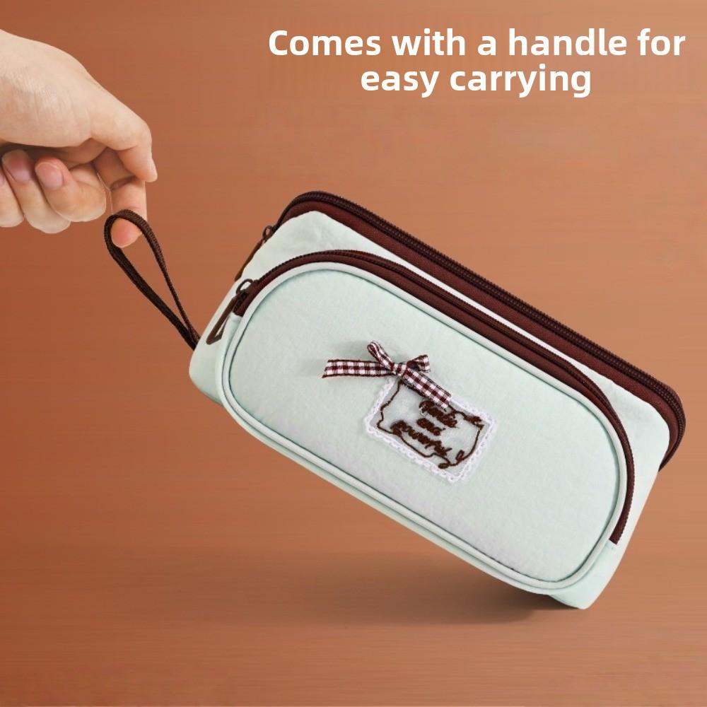 Bowknot Magnetic Bow Pen Bag Triangle Pencil Bag Makeup Bag Pencil Case Women