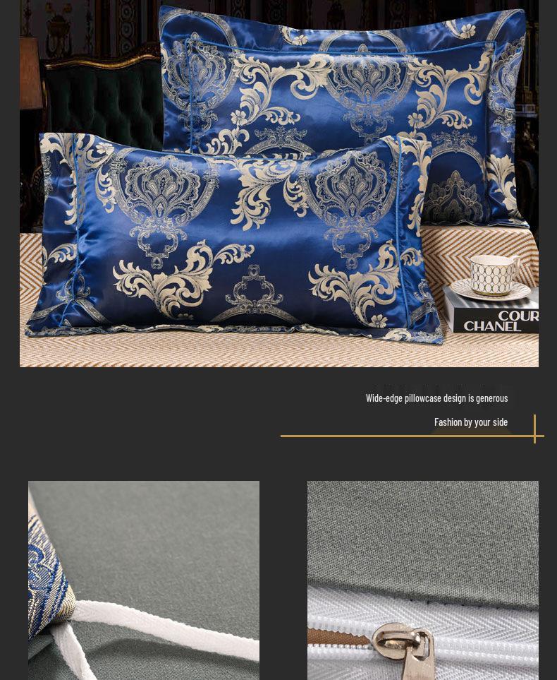 Europejska satyna żakardowa Czerwona pościel ślubna Zestaw czteroczęściowy