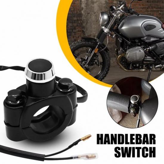 Motorcycle Switch Horn Handlebar Mount Push Button Momentary Start Universal