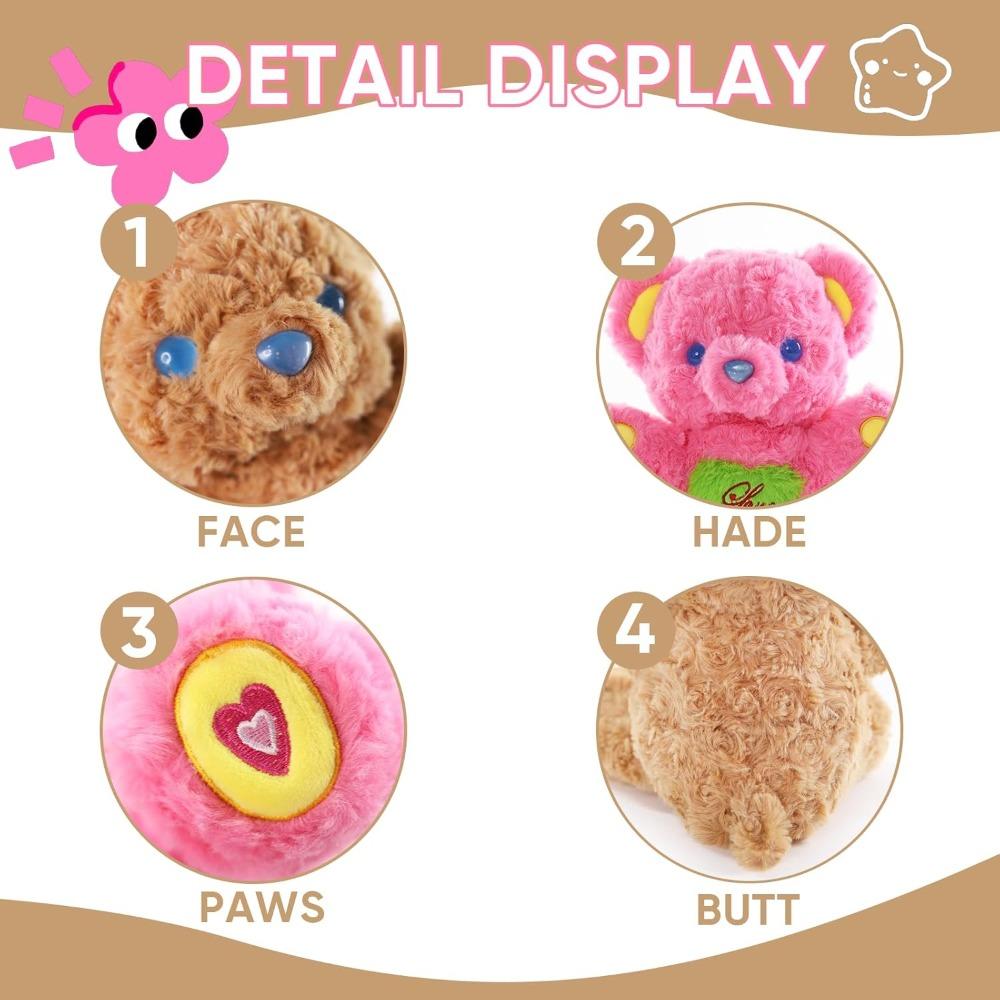 Teddy Bear Stuffed Animals Soft Cuddly Stuffed Bear Bunny Rabbit Plush Toy with Heart in Foot Valentine's Day Gifts for Her