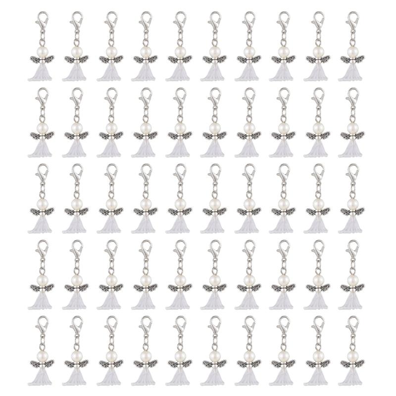 Christmas Bead Pendants Guardian Charm Keychain for Jewelry Making Pack of 50 1