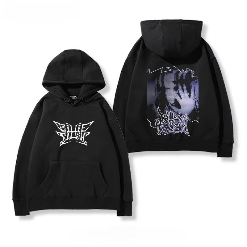 2026 New Billie Eilish Hooded Sweatshirt for Both Men and Women A Fleece American Casual Hooded Soft Cotton Sweatshirt Loose Cozy and Versatile