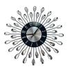 Crystal Leaves Wall Clock None-Ticking Silents Battery Operated Clocks Decorative Wall Clocks for Living Room Decors