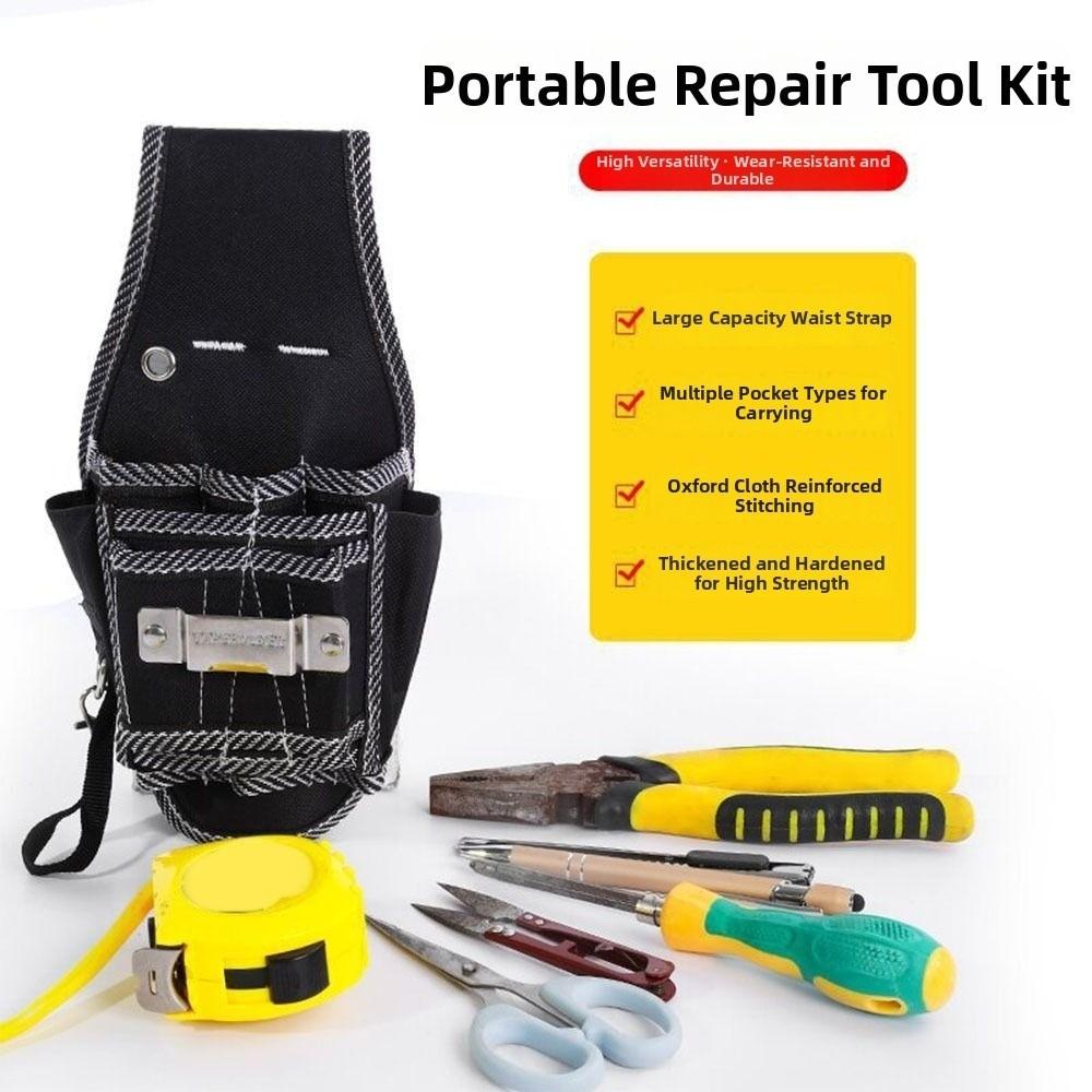 Multi Pocket Tool Waist Pack Large Capacity Wear-resistant Toolkit Electrician Ergonomic Design Holds Tools Securely