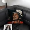 BBruno MarsS Singer Cushion Cover Natural Linen Organic Fabric DoubleSided Printing Sofa Home Decor Gift Pillow Case