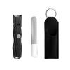 Anti-Splash Stainless Steel Nail Clippers, Large Opening for Thick Nails, Portable Gray Single Set.
