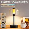 Luxury Transparent LED Desk Lamp, Rechargeable Bedside Table Lamp, Decorative Mood Light for Bedroom Living Room Home Office Modern Night Lighting
