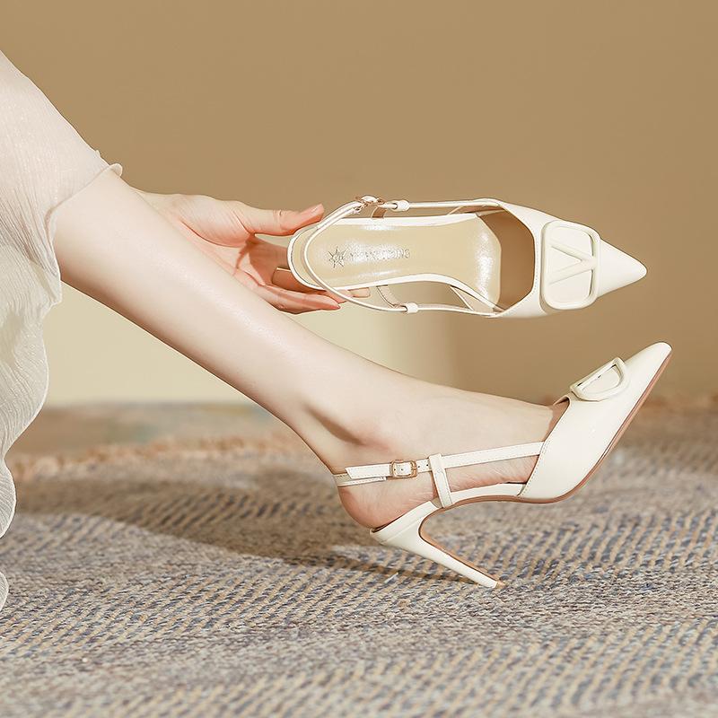 Pointed Sandals Women's Fashion Huizhou Women's Shoes Genuine Leather Spring Women's High Heels Women's Shoes 2025 Spring and Summer Shoes