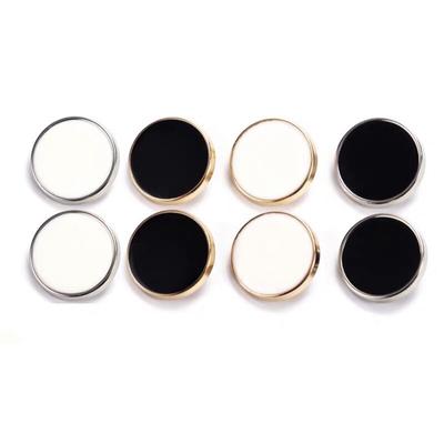 10Pcs 11.5/15/20/25Mm Decorative Buttons For Clothing Fashion Metal Black Small Buttons For Shirt Diy Sewing Buttons For Clothes