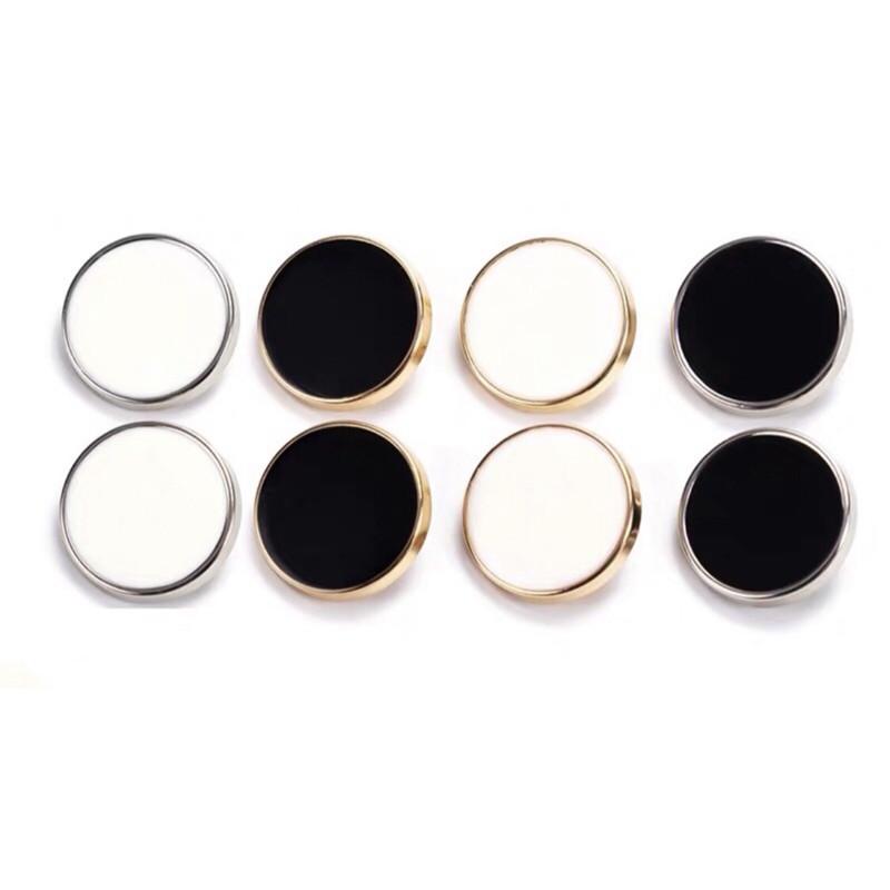 10Pcs 11.5/15/20/25Mm Decorative Buttons For Clothing Fashion Metal Black Small Buttons For Shirt Diy Sewing Buttons For Clothes