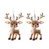 2D Flat Acrylic Elk Pendant Cartoon Deer Car Rearview Mirror Charm Christmas Tree Hanging Decoration for Auto Interior Accessories Holiday Window Wall