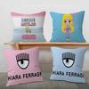 F-Ferragni Fashion C-Chiara Pillow Covers Cartoon Sofa Decorative Home Double-sided Printing Short Plush Cute Cushion Cover
