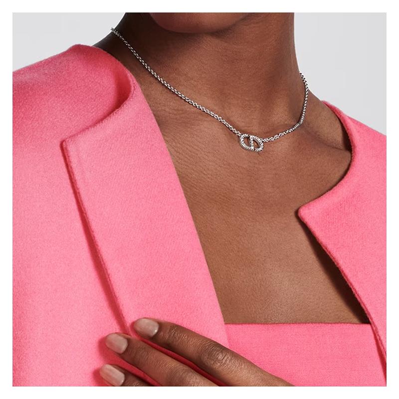 Dior PETIT CD Lobster Clasp Elegant and Fashionable Necklace Women's Style Silver F Basic Packaging-dust Bag+original Box
