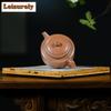 Ceainice din lut violet Yixing de 160 ml, vas plat Dezhong realizat manual, vas din lut brut cu particule aurii, ceainic cu sită, set de ceai Zisha