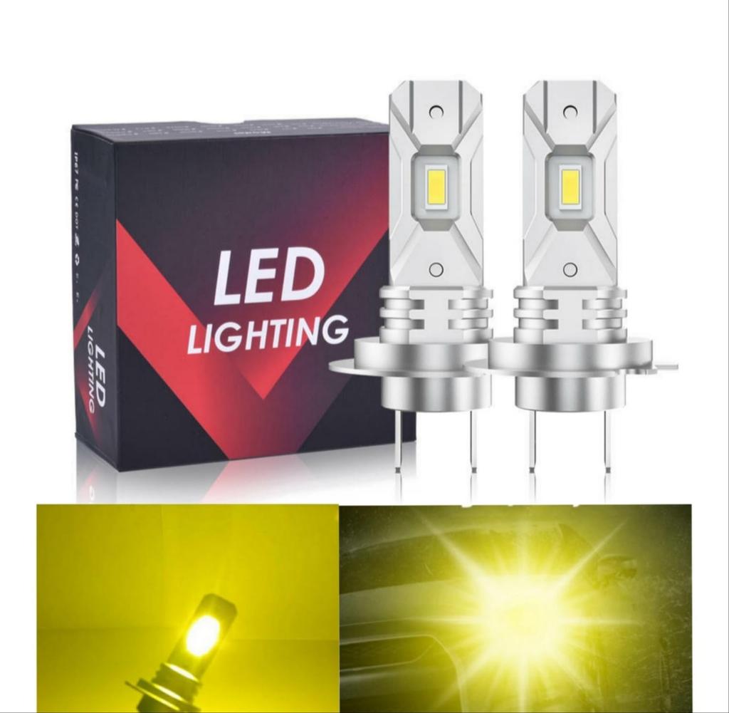Super Bright H7 LED Headlight, Ideal for Motorcycles, Cars, Bikes, Yellow, Yellow, 12 V,