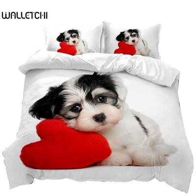 Dog and Cat Duvet Cover Cute Cartoon Puppy Animal Design Bedding Set Lovely Kitty Double Queen King Size Polyester Qulit Cover