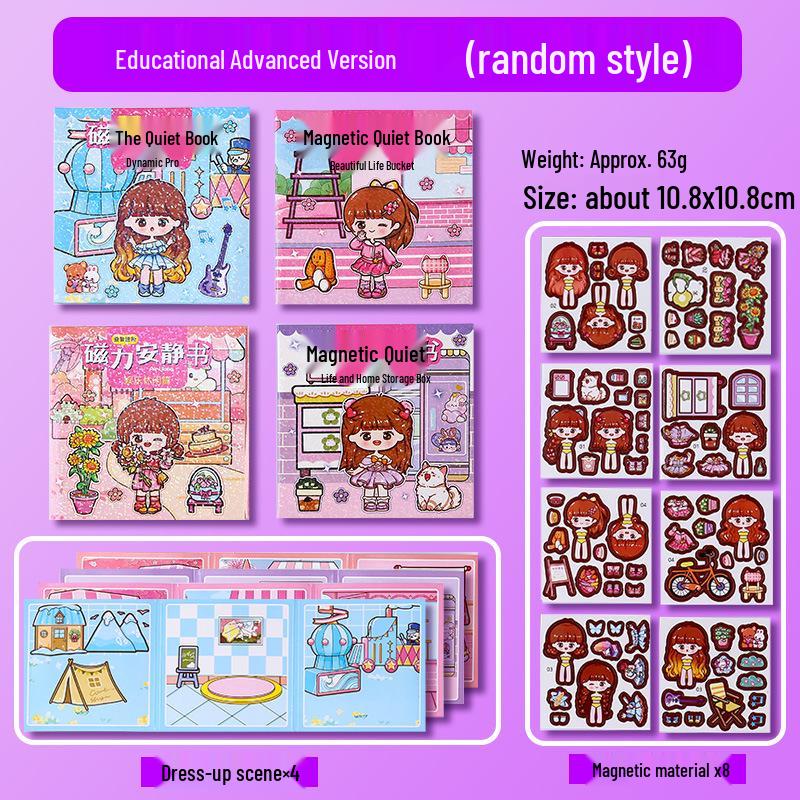 

Милая мультяшная книга с наклейками-одевалками для девочек: Подарок для детского сада и подростковое декомпрессионное занятие