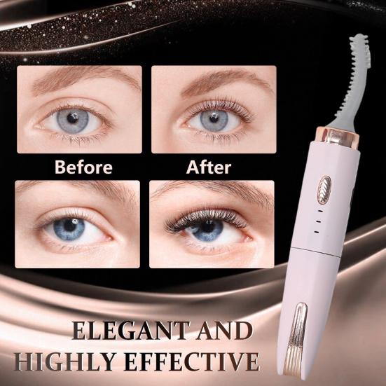 Yousheng Electric Heated Eyelash Curler Eyebrow Trimmer 3 Temperature Modes USB Rechargeable Quick Heating Portable Travel Eye Lashes Clip Curling