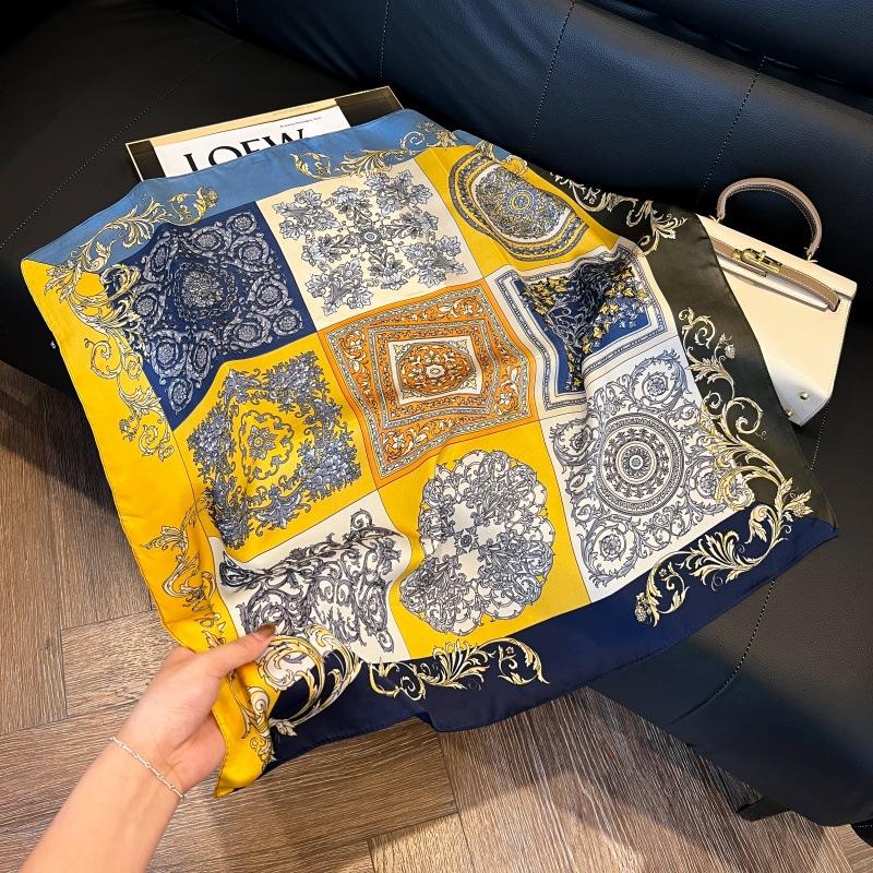 Mother's Day Silk Scarf Muse Festival Gift Simulation Silk Silk Scarf Premium Spring and Summer Square Scarf 71 Silk Decorative Small Scarf