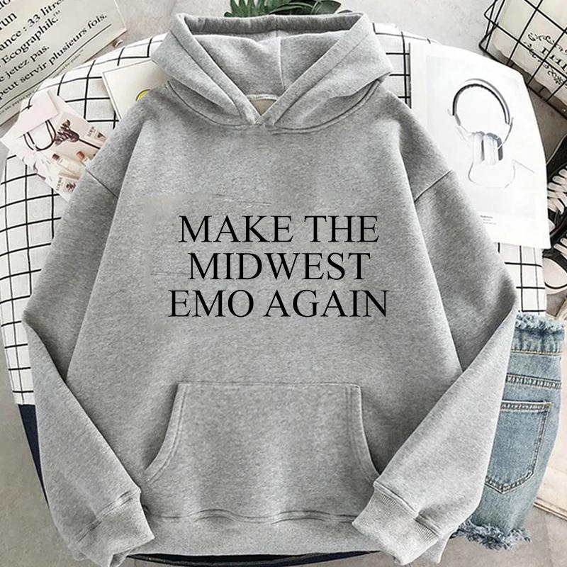 

Мужская одежда Midwest Emo Letter Print Hoodies Графические толстовки Moletom Длинные рукава с капюшоном Пуловеры Harajuku Повседневная уличная одежда XS