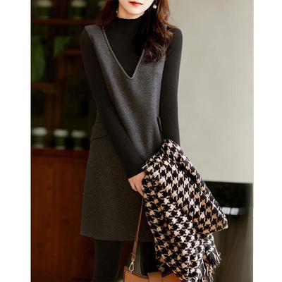 Woolen Vest Skirt Women Wear In Autumn and Winter, New Temperament Strap Skirt, Sleeveless Knitted Vest Dress