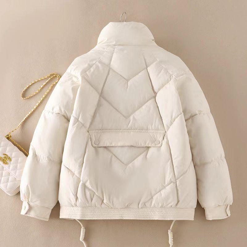Women's Winter New Style Down Cotton Coat, Short Stand Collar, Korean Style Casual Jacket, Cotton-padded Jacket